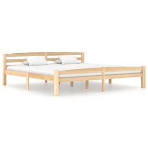 Estructura de cama de madera maciza de pino 180x200 cm D