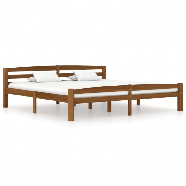 Estrutura da cama madeira maciça pinho marrom mel 180x200 cm D