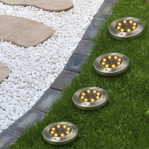 HI Conjunto de lâmpadas solares LED para jardim 4 unidades D
