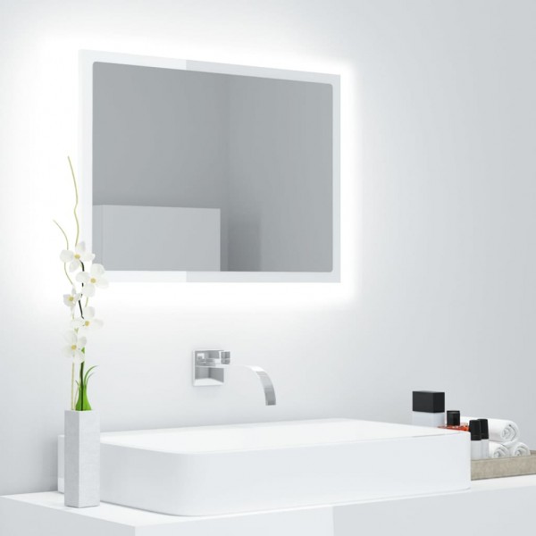 Espelho de banho acrílico branco brilho 60x8.5x37 cm D