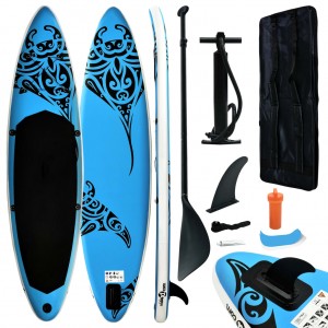 Juego de tabla de paddle surf hinchable azul 305x76x15 cm