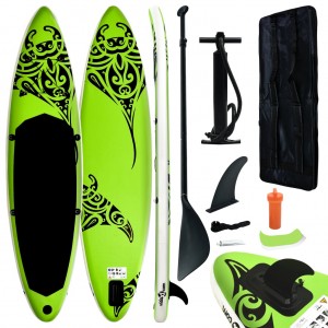 Jogo de tabuleiro de paddle surf inflável verde 305x76x15 cm D