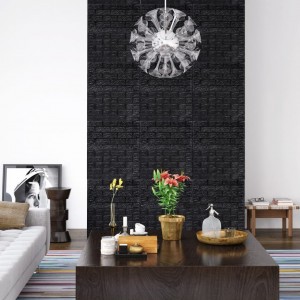 Papel de parede auto-aderente tijolos 3D 10 unidades preto D