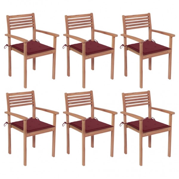 Cadeiras de jardim empilhadas de teca D