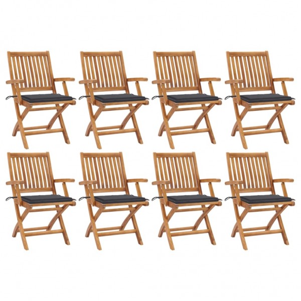 Cadeiras de jardim dobráveis de madeira maciça de teca D