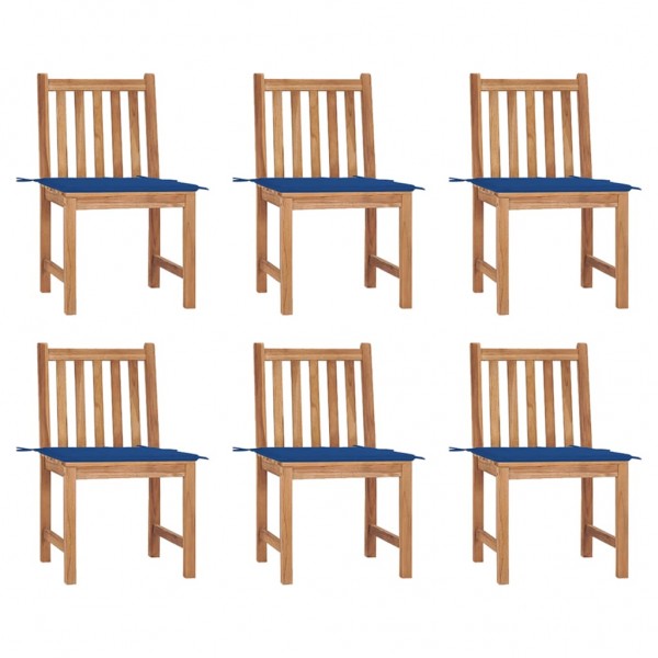Cadeiras de jardim 6 unidades com almofadas D