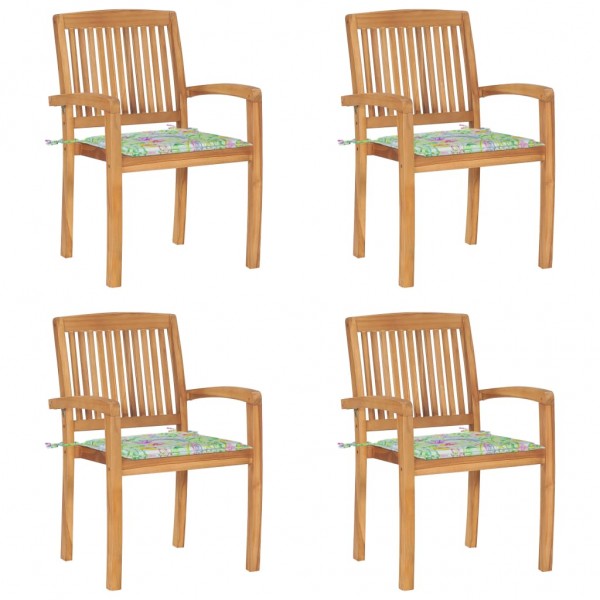 Cadeiras de jardim empilháveis de teca D