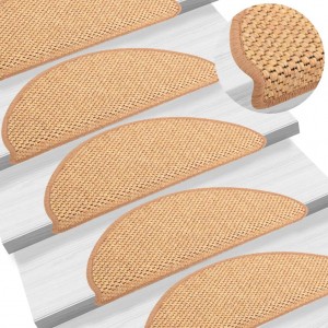 Tapete auto-adhesivo escada sisal 15uds laranja 65x21x4cm D