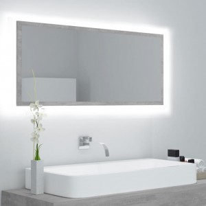 Espejo de baño LED acrílico gris hormigón 100x8.5x37 cm D