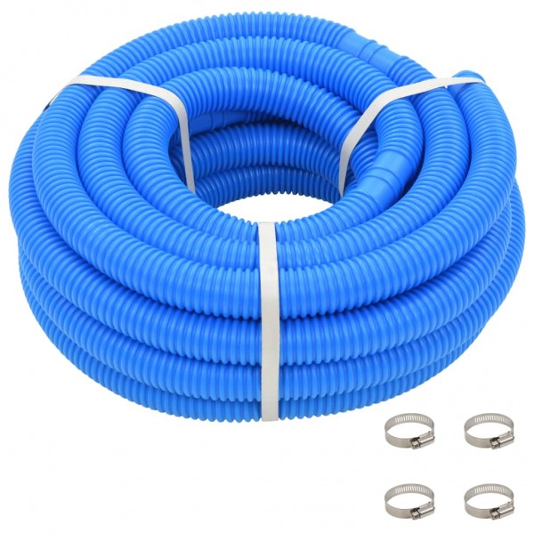 Manguera de piscina con abrazaderas azul 38 mm 12 m D