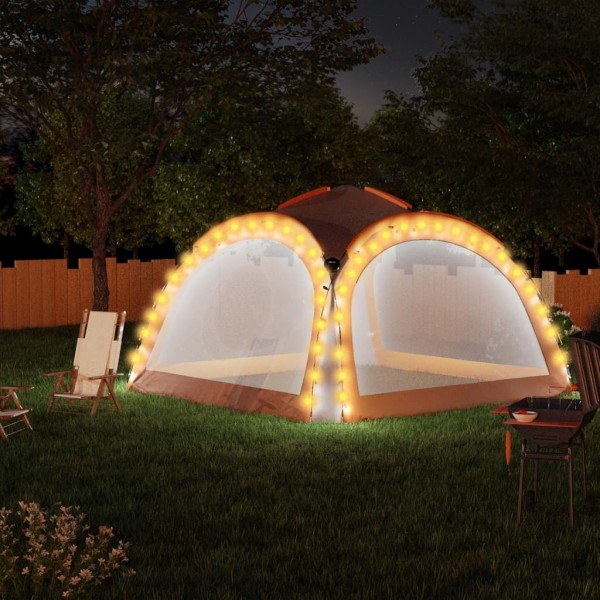 Carpa para fiestas con LED 4 paredes gris naranja 3.6x3.6x2.3 m D