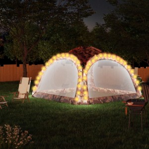 Tenda de festa com LED e 4 paredes laterais azuis 3.6x3.6x2.3m D