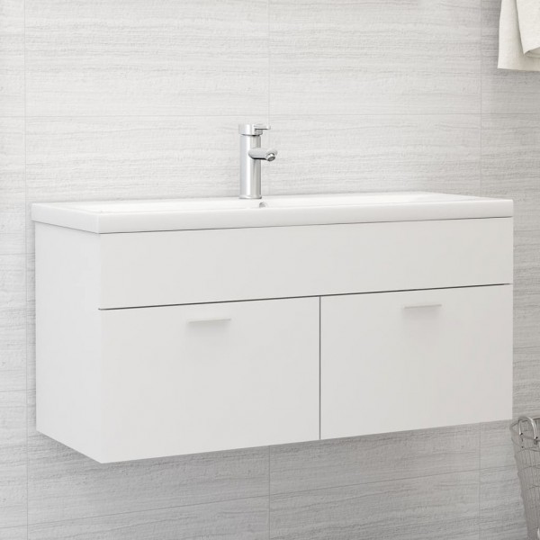 Mueble con lavabo aglomerado blanco D