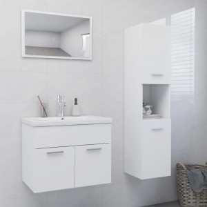 Conjunto de muebles de baño aglomerado blanco D