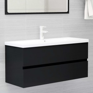 Mueble con lavabo aglomerado negro D