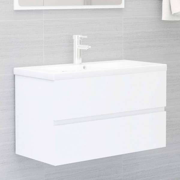 Mueble con lavabo aglomerado blanco D