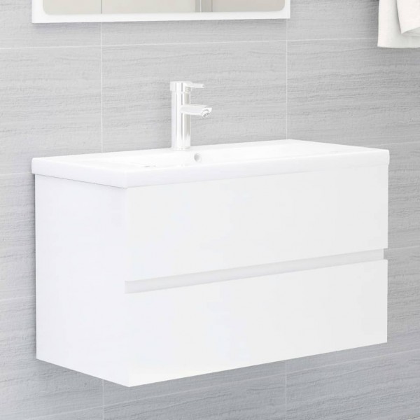 Mueble con lavabo aglomerado blanco brillante D