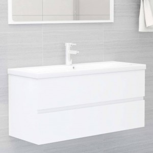 Mueble con lavabo aglomerado blanco D