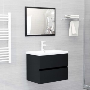 Conjunto de muebles de baño aglomerado negro D