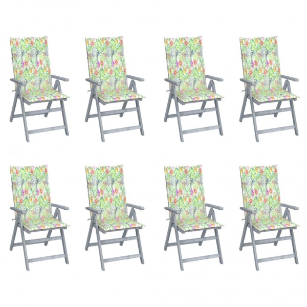 Cadeiras de jardim reclináveis e almofadas D