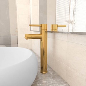 Grifo mezclador de cuarto de baño dorado 12x30 cm D