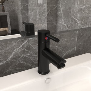 Grifo para lavabo de baño acabado negro 130x176 mm D