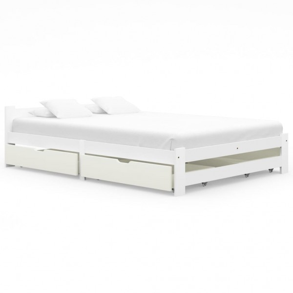 Amanecer Aislante italiano Estructura de cama con 4 cajones madera pino blanco 180x200 cm