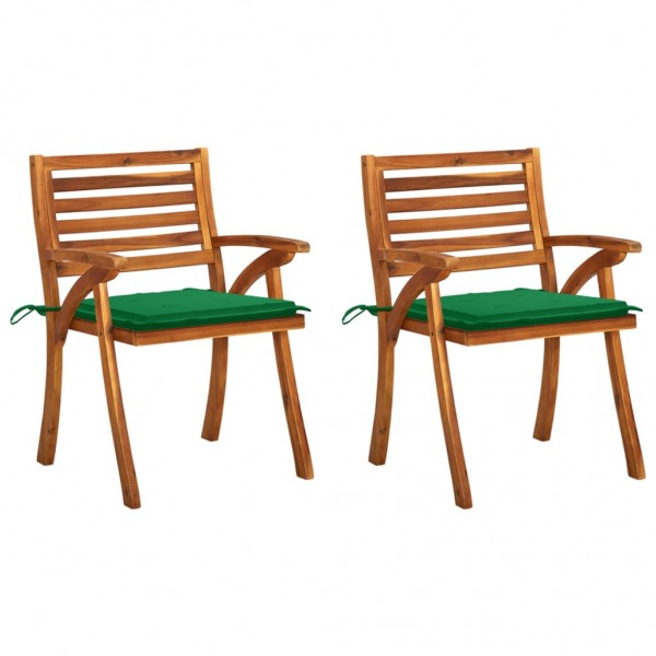 Cadeiras de jardim com almofadas de madeira maciça D