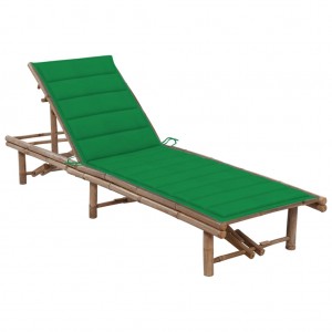 Cama de jardim com almofada de bambu D