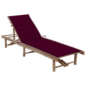 Cama de jardim com almofada de bambu D