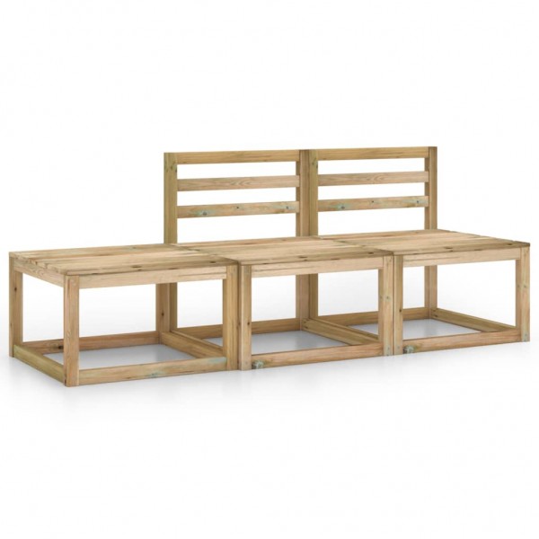 Set de muebles de jardín 3 pzas madera de pino impregnada verde Set de muebles de jardín 3 pzas madera de pino impregnada verde D