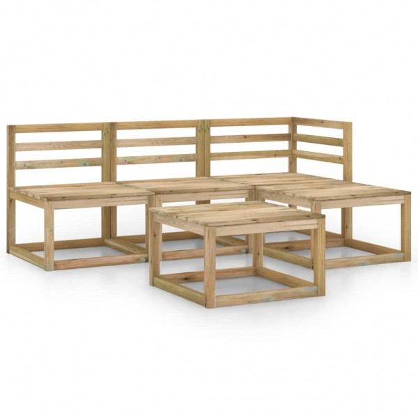 Conjunto de mobília de jardim 5 pcs madeira de pinho verde impregnada D