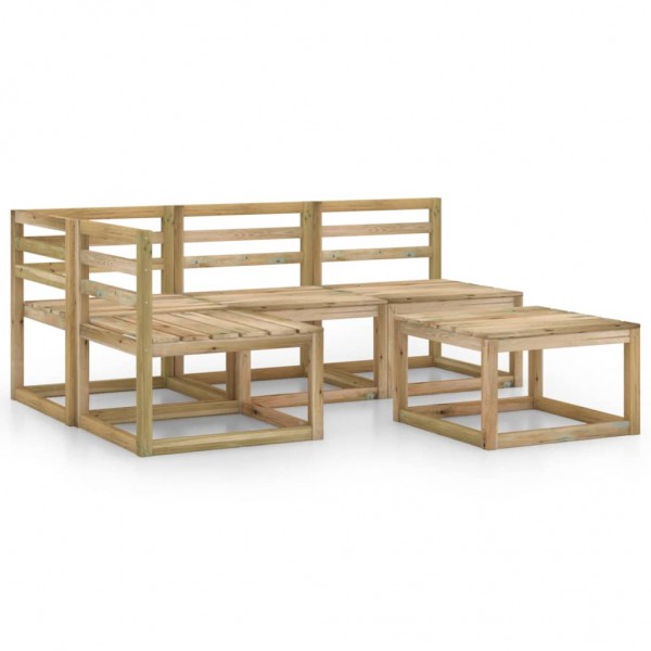 Set de muebles jardín 5 piezas madera de pino impregnada verde D