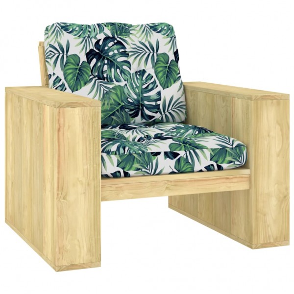 Cadeira de jardim e almofadas de folhas D