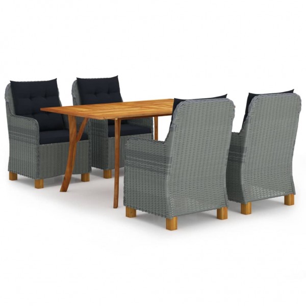 Juego de comedor para jardín de 5 piezas gris claro Juego de comedor para jardín de 5 piezas gris claro D