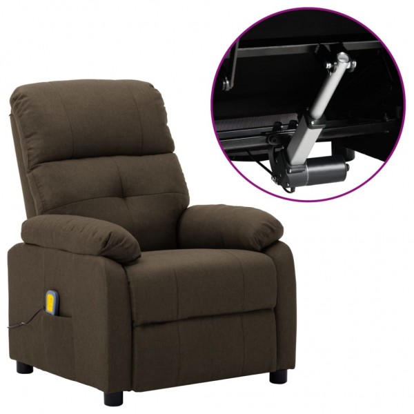 Sillón de masaje eléctrico tela marrón Sillón de masaje eléctrico tela marrón D