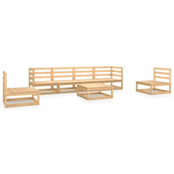 Conjunto de mobília de jardim 7 peças madeira de pinho maciço D