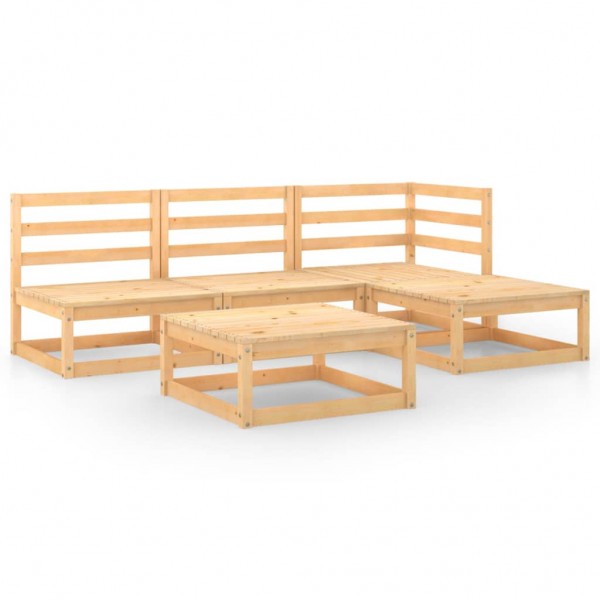 Furniture de jardim 5 peças madeira maciça de pinheiro D