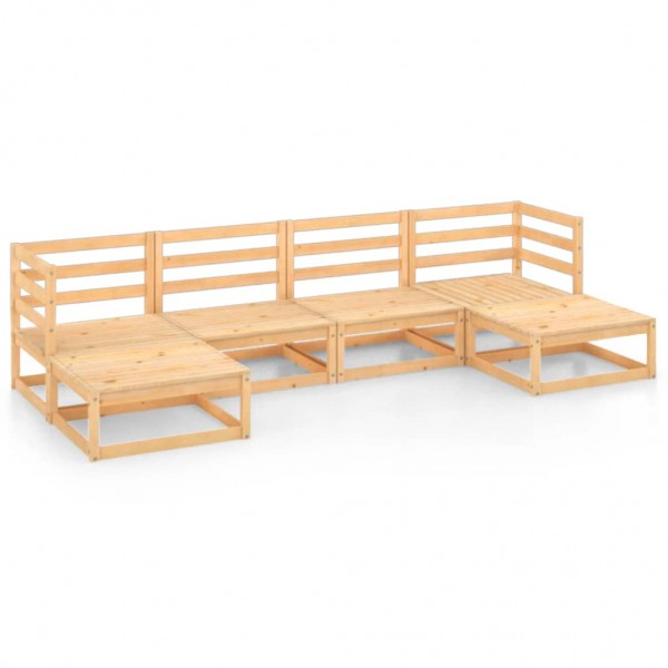 Conjunto de móveis de jardim 6 peças e almofadas madeira de pinho maciço D
