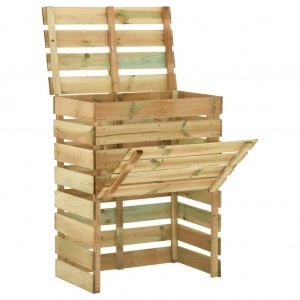Compostadores de láminas 3 uds madera de pino 80x50x100 cm H