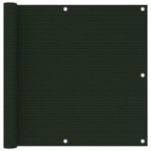 Toldo para balcão em HDPE verde escuro 90x400 cm D