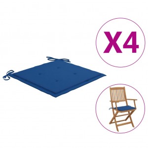 Cojines para silla de jardín 4 uds tela azul royal 40x40x3 cm D