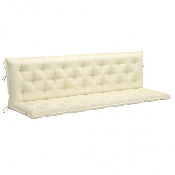 Almofadas para banco de jardim 2 unidades branco creme 200x50x7 cm D