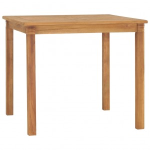 Mesa de jardín de madera maciza de teca 85x85x75 cm D