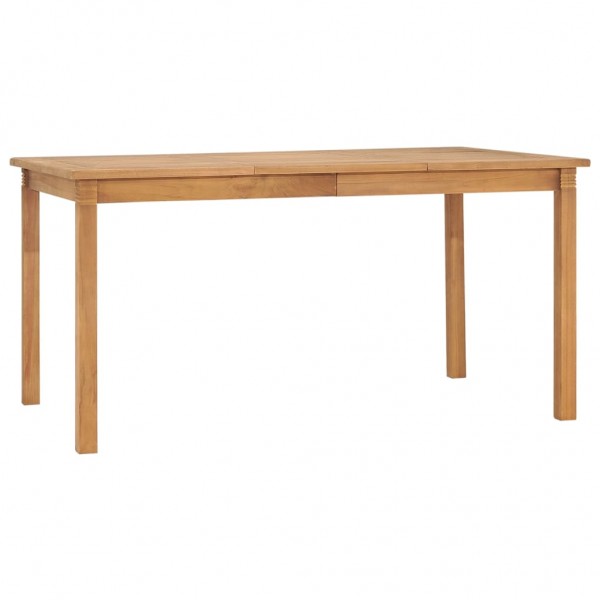 Mesa de comedor de jardín madera maciza de teca 150x90x75 cm D