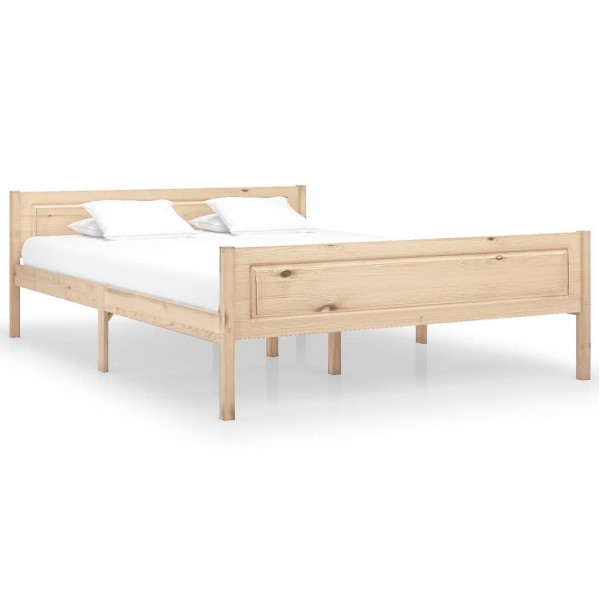 Estrutura de cama de madeira de pinho maciço 140x200 cm D