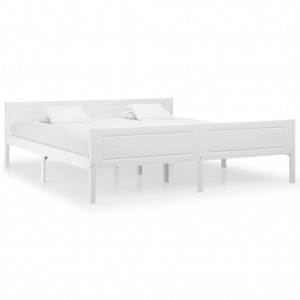 Estructura de cama de madera maciza de pino blanco 180x200 cm D