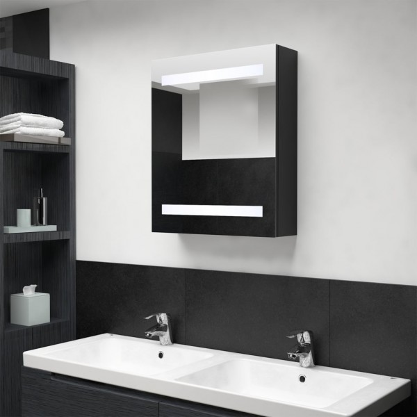 Armario de baño con espejo negro 50x14x60 cm D