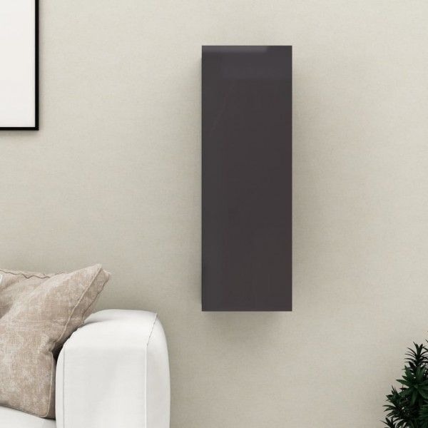Mobiliário de televisão madeira contraplacada cinza brilhante 30.5x30x90 cm D
