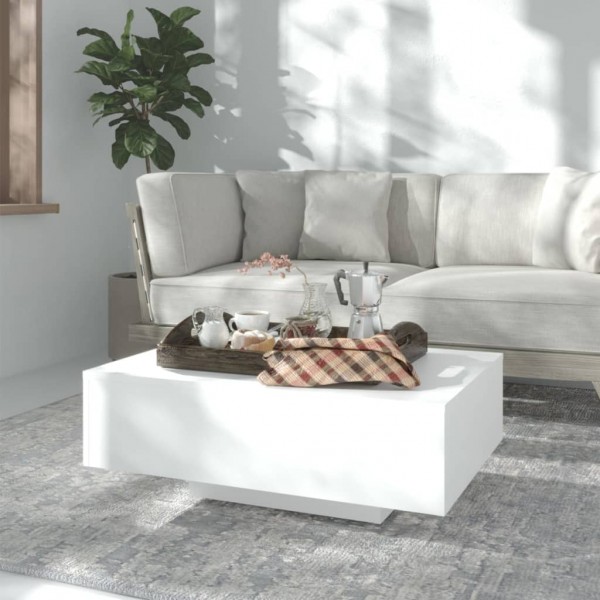 Mesa de centro de madeira branco 85x55x31 cm D